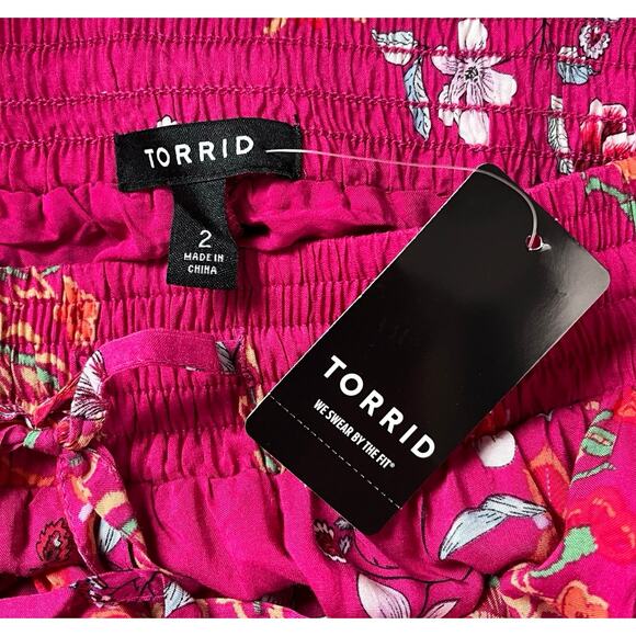 TORRID Pink Womens Skirt Size 2 2X 18-20 Floral Boho‎ Spring Ruffle Maxi Skirt - Picture 6 of 10